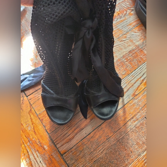 Gianmarco Lorenzi Black Mesh Platform Heels Size US6 EU36 - Picture 6 of 6